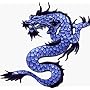 Fierce Blue Dragon - Embroidered Iron On or Sew On Patch