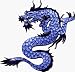 Fierce Blue Dragon - Embroidered Iron On or Sew On Patch