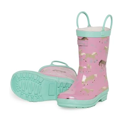 Hatley Running Horses Girls Wellies, Wellingtons, Girls, Pink