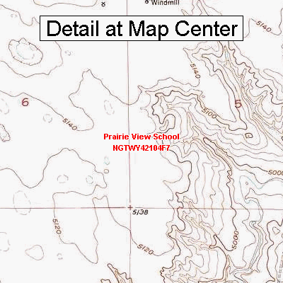 Usgs Topographic Quadrangle Map - Prairie View School, Wyoming