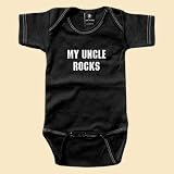 Rebel Ink Baby 301bo06 My Uncle Rocks- 0-6 Month Black One Piece Undershirt