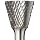 PFERD Inverted Taper Carbide Bur, Uncoated (Bright) Finish, Double Cut, Plain End