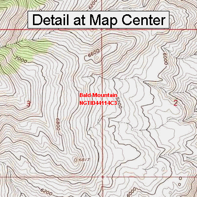 USGS Topographic Quadrangle Map - Bald Mountain, Idaho