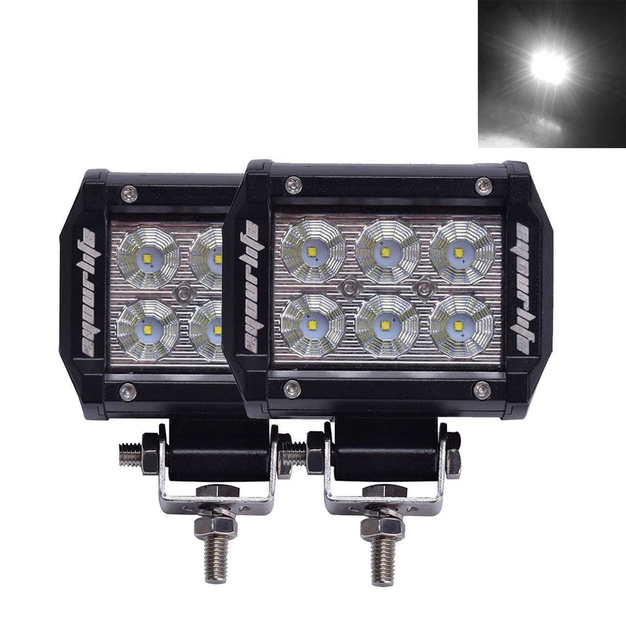 Eyourlife 18w Led Work Light Cree Led 4x4 Off Road Light ... wiring 4 inch led can lights 