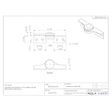 Friction Hinge, 430 Stainless Steel, 1-1/4" Leaf Height, 3-1/8" Open Width,39.8 lbs/in Torque (Pack of 1)
