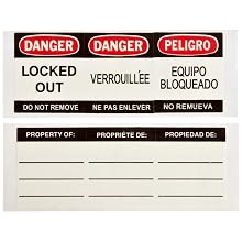 Brady Plastic Lockout/Tagout Padlock, Keyed Different, 1-3/4" Body Length, 1-1/2" Shackle Clearance