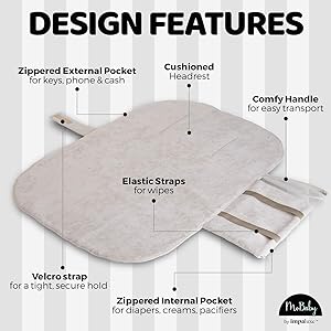 cream baby changing mat