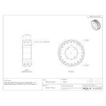 Boston Gear H2020L Plain Helical Gear, 45 Degree Helix, 14.5 Degree Pressure Angle, 0.500 Bore, 20 Pitch, 20 Teeth, Steel, LH