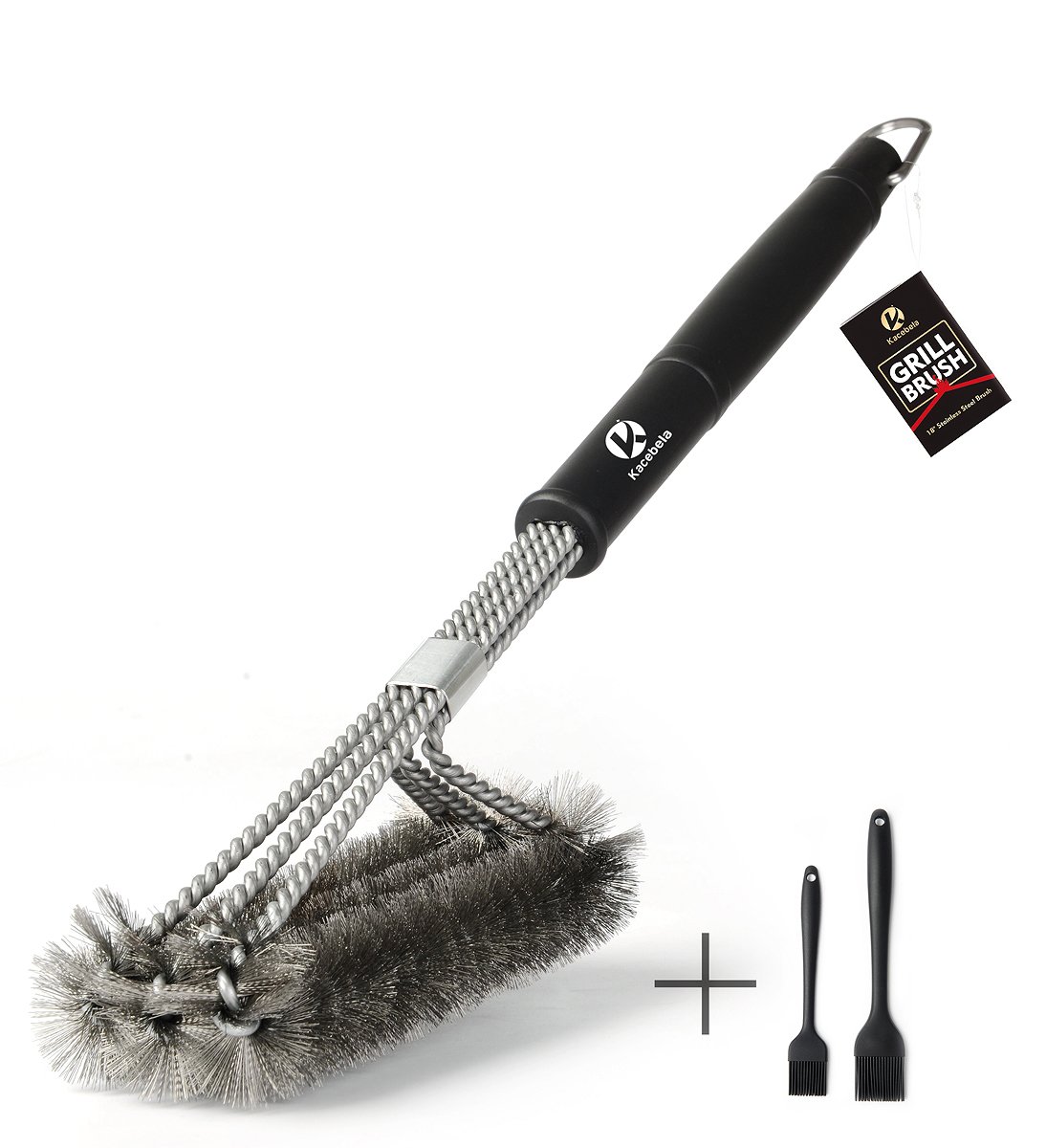 Kacebela BBQ Grill Brush, 18" Grill Brush, 2 Basting Brushes, Best