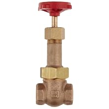 Milwaukee Valve 1182 Series Bronze Gate Valve, Heavy Duty Service, Class 300, Rising Stem, NPT Female