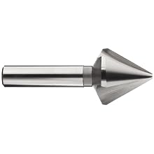 Magafor 432 Series Cobalt Steel Single-End Countersink, Uncoated (Bright) Finish, 3 Flutes, 60 Degrees, Round Shank