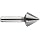 Magafor 432 Series Cobalt Steel Single-End Countersink, Uncoated (Bright) Finish, 3 Flutes, 60 Degrees, Round Shank