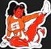 Sexy Devil Cheerleader with Leg in Air by Coop - Sticker / Decal Image