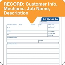 TOPS 2-Part Carbon Job Work Order Forms, 5.5 x 8.38 Inches, 50 Sheets per Pack, White and Manila, (3467)