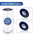 sawluv  Replacement PA120 Pool Filter Compatible with Waterway Clearwater II 125 817-0125N