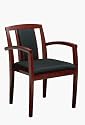 2 Pack Leg Chairs with Partial Upholstered Back Cherry Finish By Office Star
