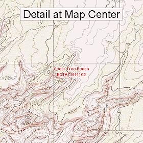 USGS Topographic Quadrangle Map - Cedar Tree Bench, Arizona (Folded/Waterproof)