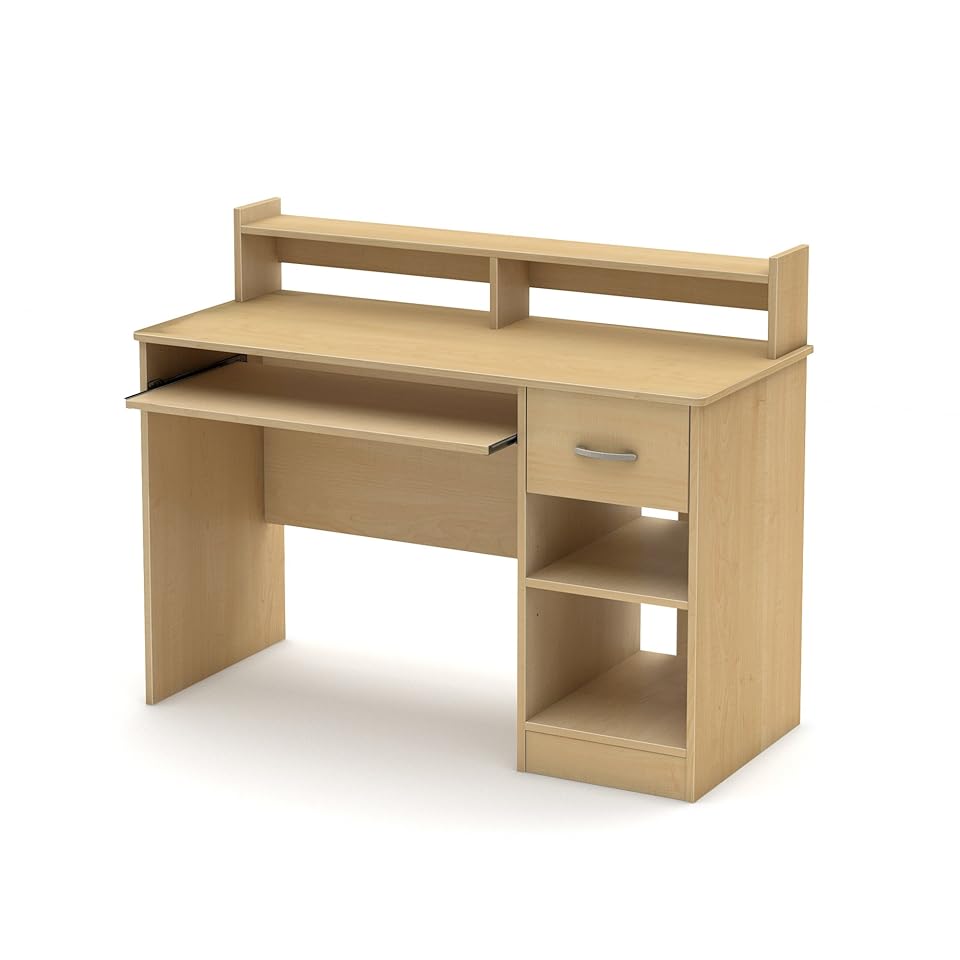 Computer Desk With Sliding Keyboard Tray Book Shelf Hutch Drawer