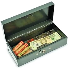 STEELMASTER Locking Steel Bond Box, Includes Keys, 10.25 x 2.88 x 4.75 Inches, Gray (2212CBGY)