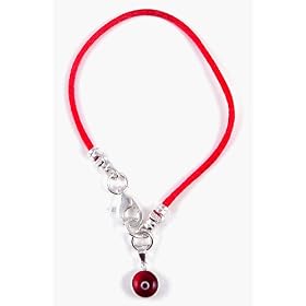 Kabbalah Red String Bracelet and Evil Eye, 7.5 inches