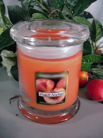 Peach Nectar Scented 13 oz Status Rock Jar Wax Candle