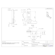 Friction Hinge, 430 Stainless Steel, 1-1/4" Leaf Height, 2-3/8" Open Width, 39.8 lbs/in Torque, Right Hand (Pack of 1)