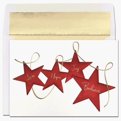 String Of Stars - Boxed Holiday Christmas Cards