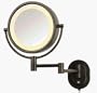 Lighted Hardwired 5x Make up Mirror in a Bronze Finish for Makeup