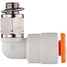 SMC KJL PBT One-Touch Tube Fitting, 90 Degree Elbow, Tube OD x UNF Male