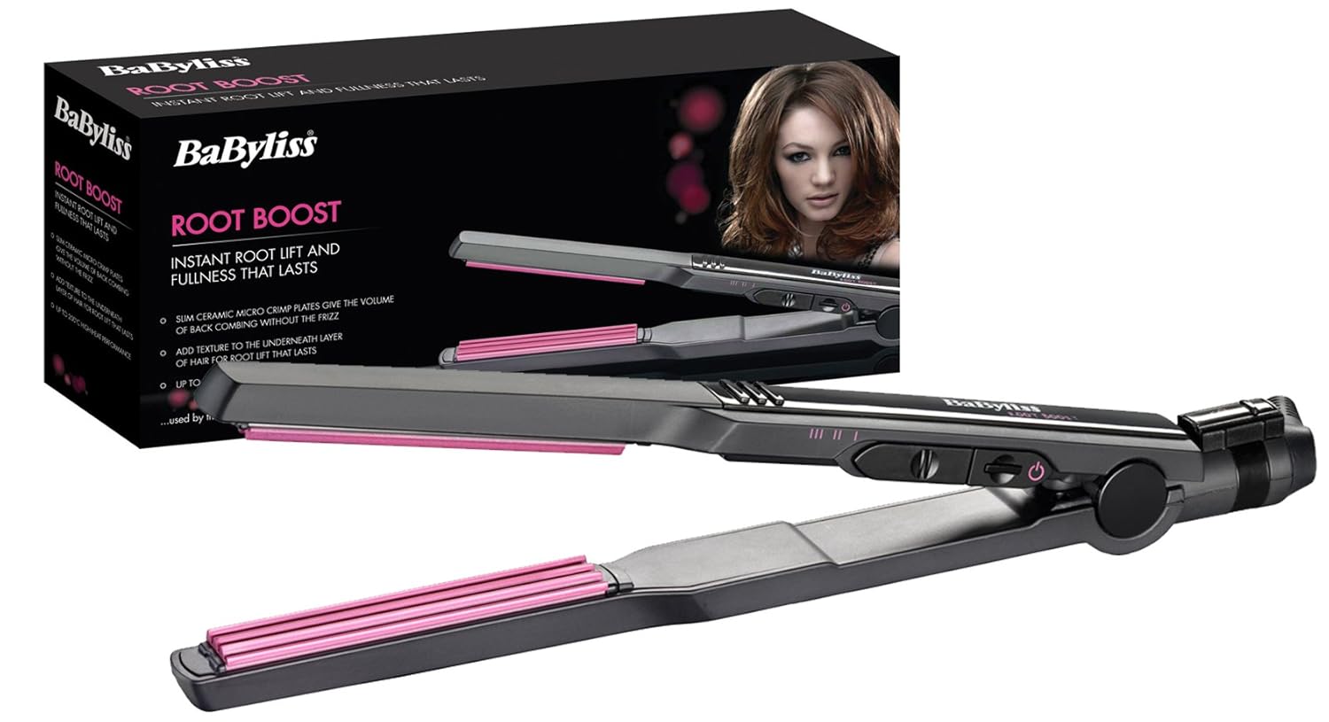 BABYLISS 2123U ROOT BOOST HAIR STRAIGHTENERS SLIM CERAMIC MICRO CRIMP