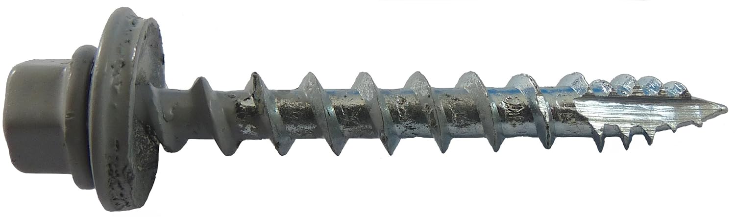 Amazon.com: 250 Sheet Metal ROOFING SCREWS: #10 LIGHT GRAY 1-1/2 ...