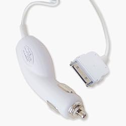 Car Charger for the Apple iPod Nano 3G, iPod Classic, iPod Touch 1G, iPhone 1G, iPod 3G 4G 5G Video, Mini, iPod Photo, and iPod Nano 1G 2G models Color White