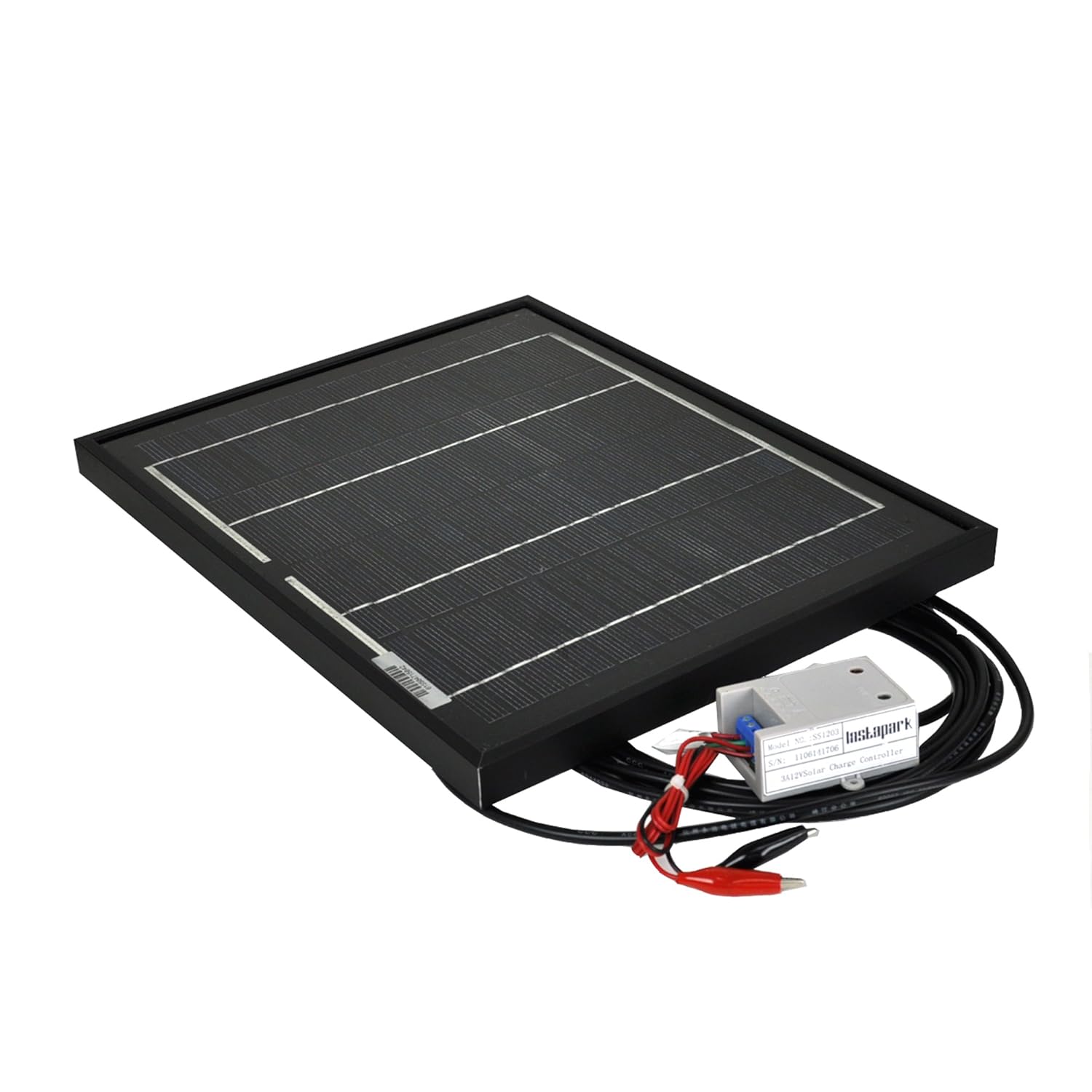NEW All Black 10W Monocrystalline Solar Panel with 12V Solar Charge
