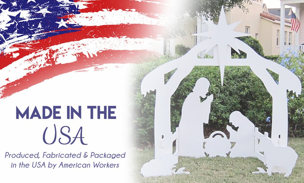 Teak Isle Christmas Outdoor Nativity Set, Yard Nativity Scene