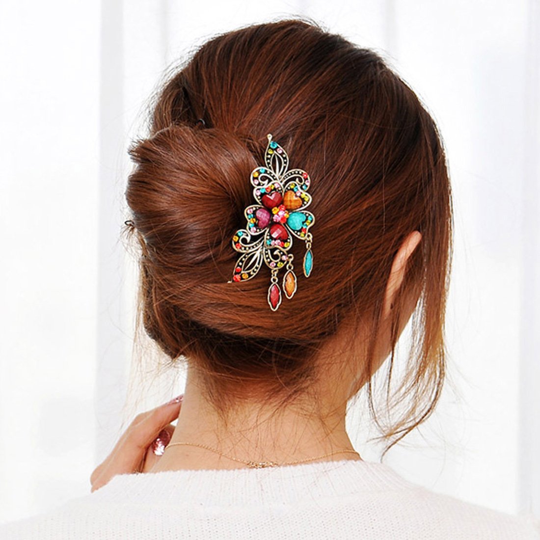 Voberry® Retro Vintage Fashion Antique Bronze Women's Colorfull