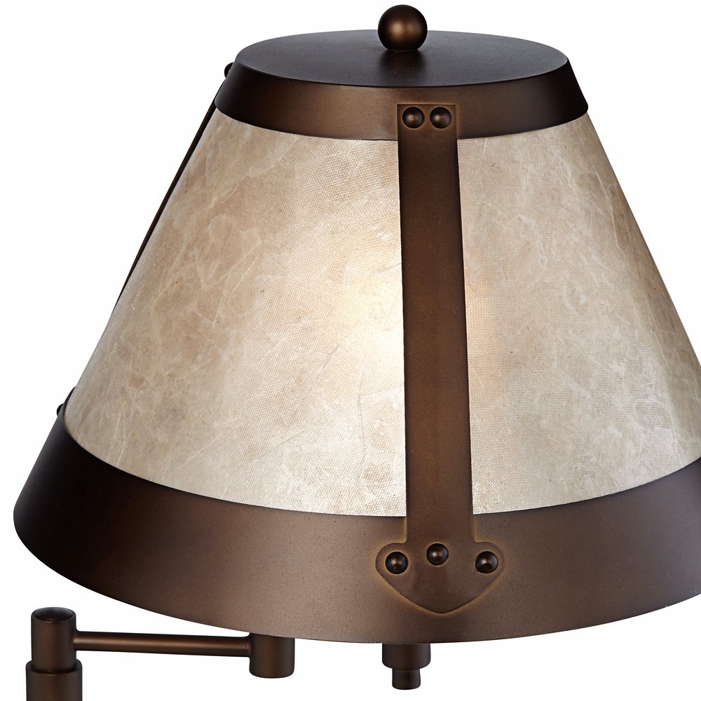 Samuel Swing Arm Desk Lamp with Mica Shade and USB Port