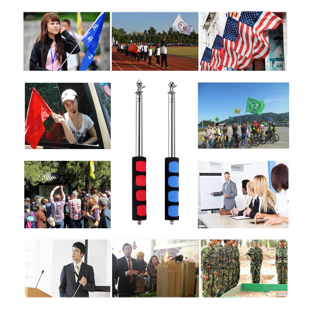 Guide Flag Pole, BonyTek Telescoping Stainless Steel Guide Flagpole