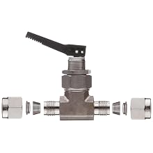 Ham-Let H1200 Series  Stainless Steel 316 Toggle Valve, Inline, 1/4" Let-Lok Fitting
