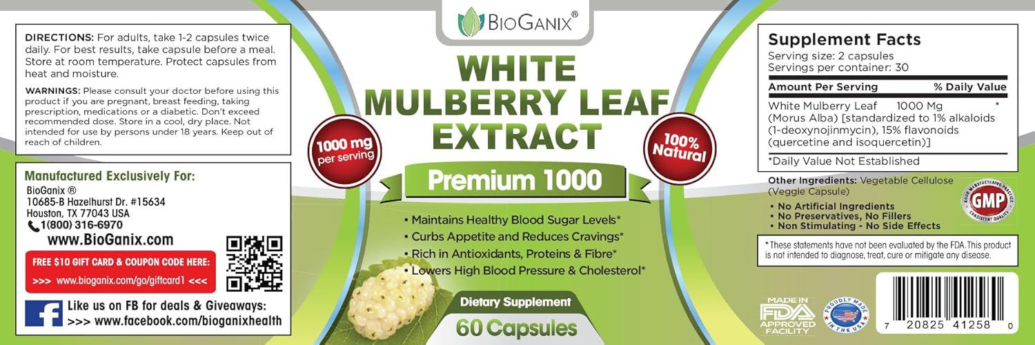 Amazon.com: Best 100% Pure White Mulberry Leaf Extract Premium ... Amazon.com: Best 100% Pure White Mulberry Leaf Extract Premium ...