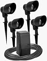 Malibu LT90704T 4 Pack Low Voltage 10-Watt Metal Floodlights, 50 Feet Cable with 88-Watt Power Pack, Black