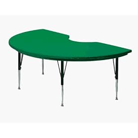 Correll Ar4872-Kid-29 Kidney Shape Blow-Molded Activity Tables - Standard Legs - Green by Correll