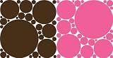 62 Chocolate Brown & Flirt Pink Dots, 8 Variety Peel & Stick - Repositionable - Polka Dot Wall Stickers