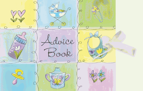 Bottle & Booties Advice Book W/Ribbon (6pks Case)