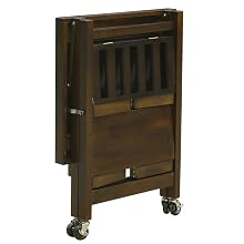 Oasis Concepts All Wood Entertainer Folding Table, Walnut