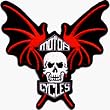 Skull with Bat Wings MOTORCYCLE Logo - Emboidered Iron On or Sew On Patch