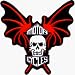 Skull with Bat Wings MOTORCYCLE Logo - Emboidered Iron On or Sew On Patch