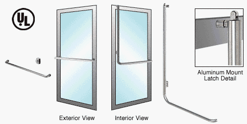 CRL Brushed Stainless Left Hand Reverse Swing Aluminum Door Mount Keyed Access 
