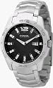 Fossil AM0489 Mens Analogue Date Watch with Black Crystal Set Dial