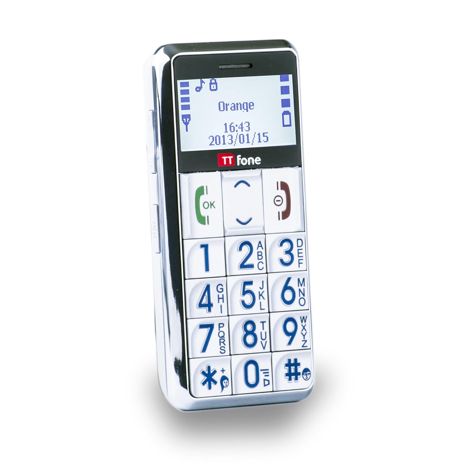 TTfone TT099 SILVER Big Button SOS Mobile Phone UNLOCKED Large Keys