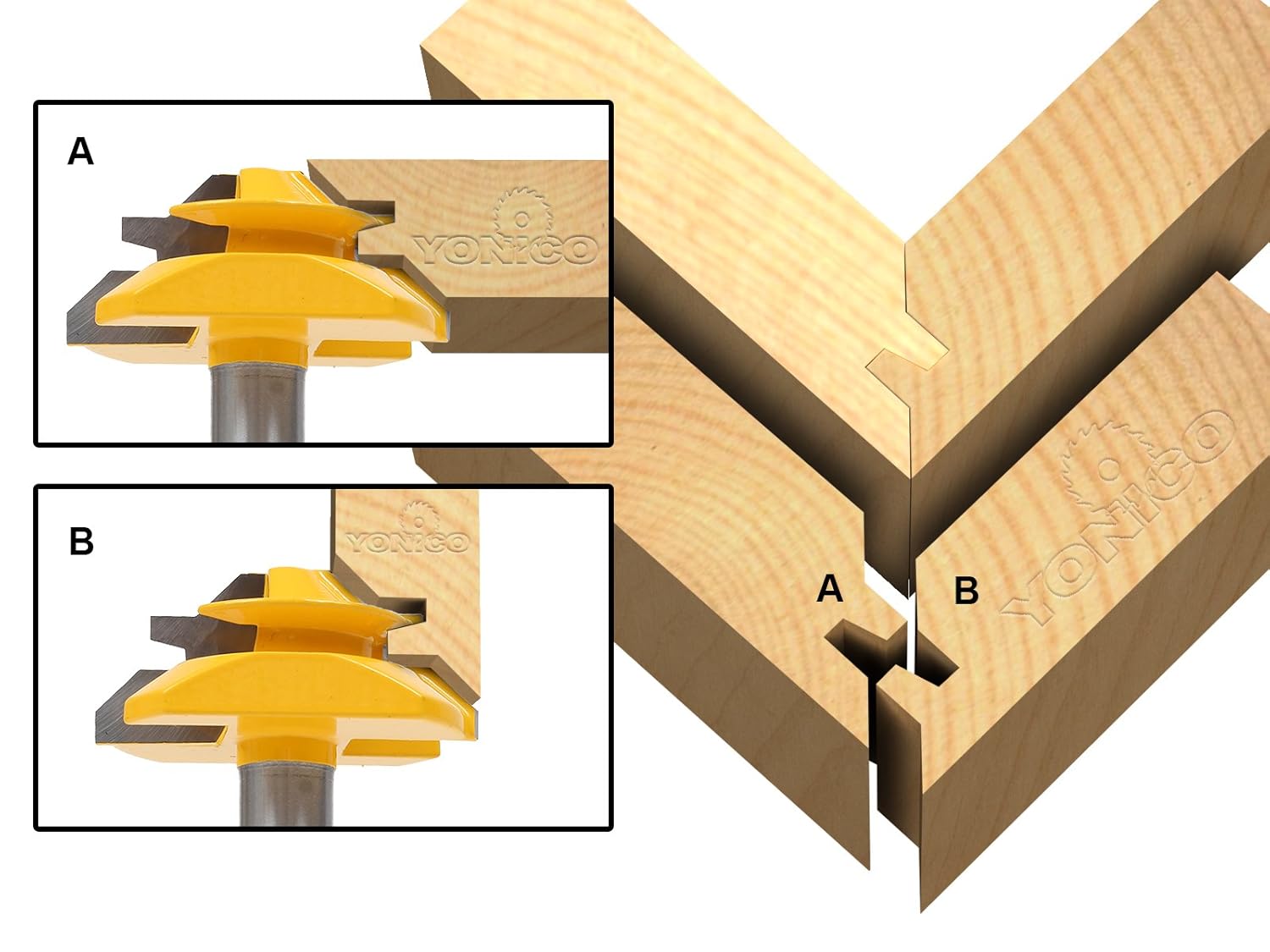 Yonico 15127 Medium Lock Miter Router Bit with 45Degree 3/4Inch Stock 1/2Inch eBay